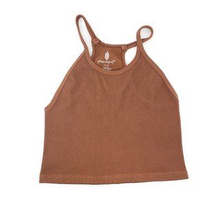 FREE PEOPLE🌺Happiness Runs Brown Crop Top Sz XL